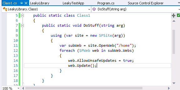 This code leaks like a seive